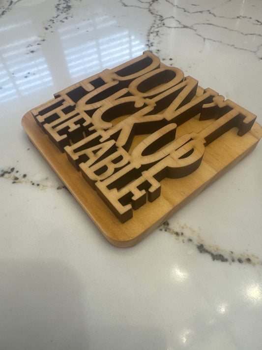 Laser Cut Coasters Set of 4 Natural Wood